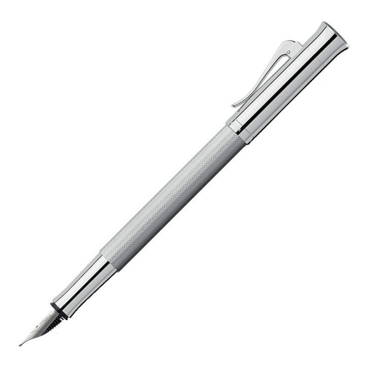 Guilloche fountain pen (rhodium) by Graf von Faber-Castell