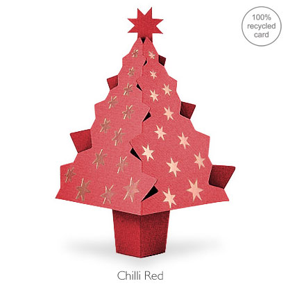 Chilli red pop-up Christmas Tree card