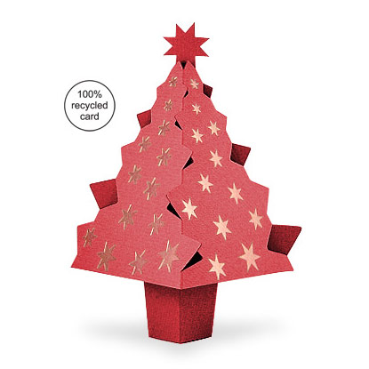 Chilli red pop-up Christmas Tree card