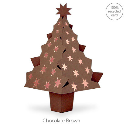 Chocolate Brown pop-up Christmas Tree card