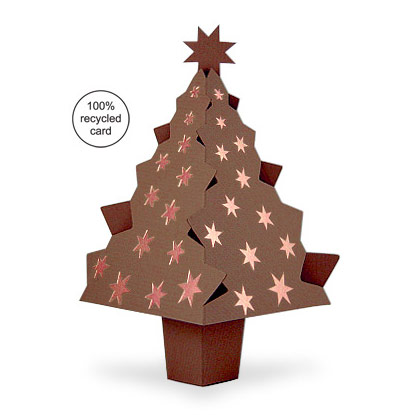 Chocolate Brown pop-up Christmas Tree card