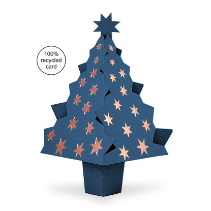 Indigo Blue pop-up Christmas Tree card