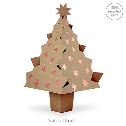 Natural Kraft pop-up Christmas Tree card