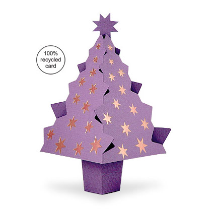 Lilac pop-up Christmas Tree card