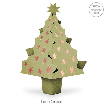 Lime Green pop-up Christmas Tree card