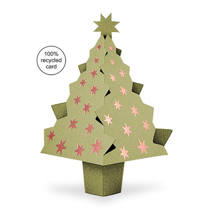 Lime Green pop-up Christmas Tree card