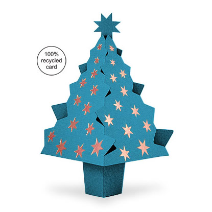 Sapphire Blue pop-up Christmas Tree card